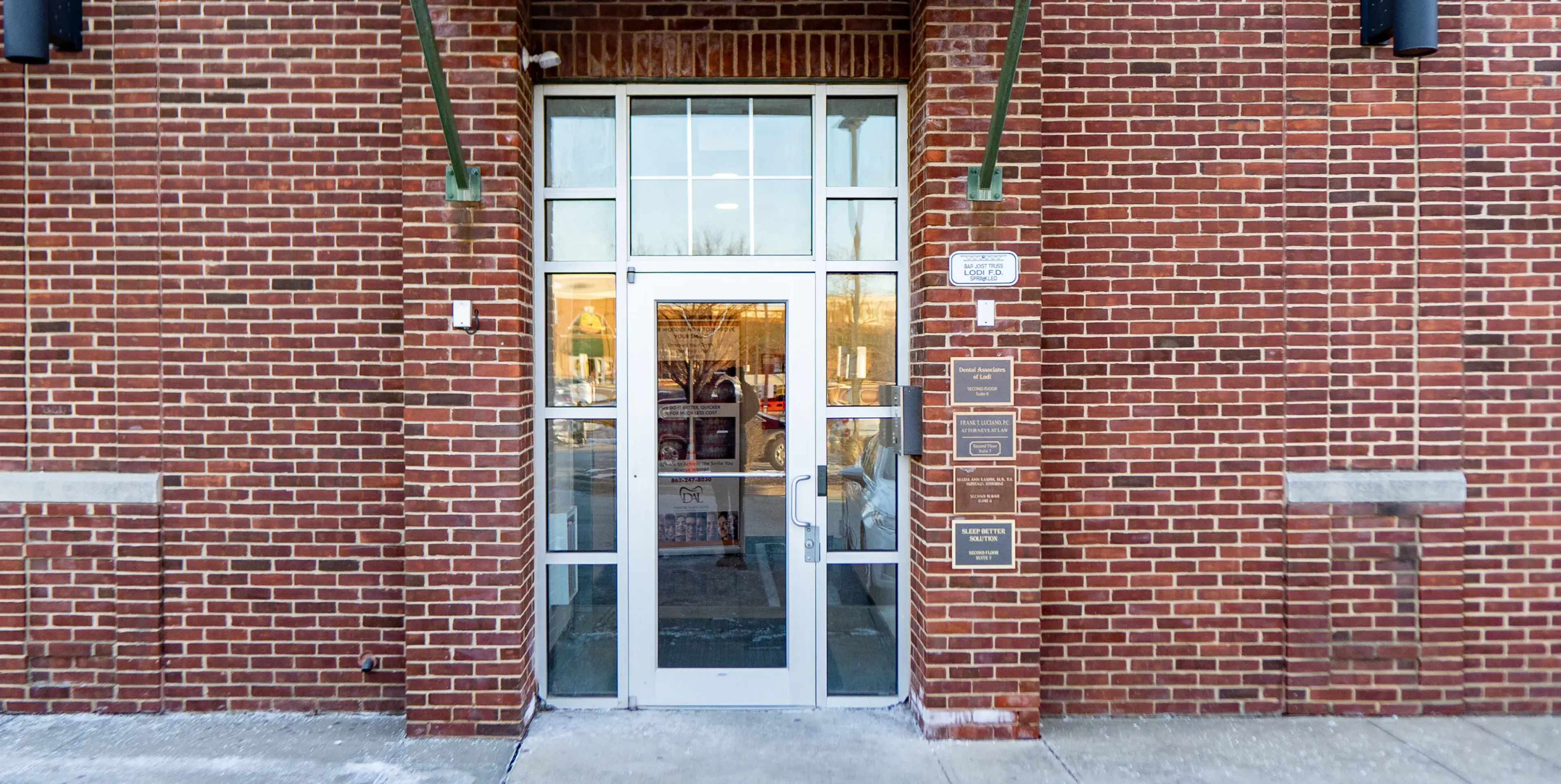 Street entrance to the building at 147 Main Street